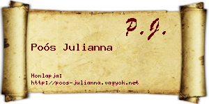 Poós Julianna névjegykártya